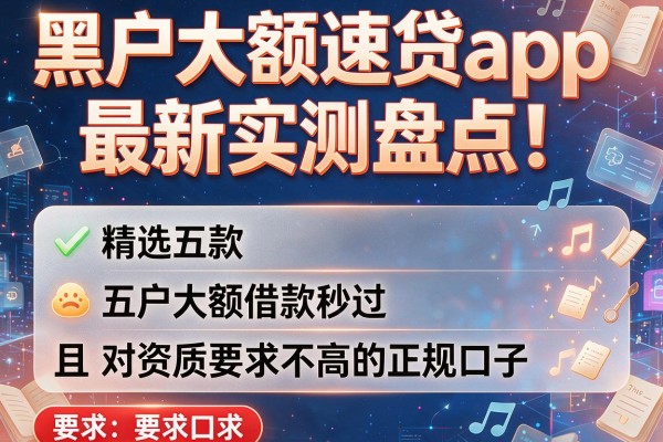 黑户大额速贷app最新实测盘点！精选五款大额借款秒过且对资质要求不高的正规口子