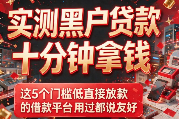 实测黑户贷款十分钟拿钱，这5个门槛低直接放款的借款平台用过都说友好
