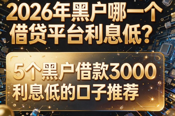 2026年黑户哪一个借贷平台利息低？实测5个黑户借款3000利息低的口子推荐