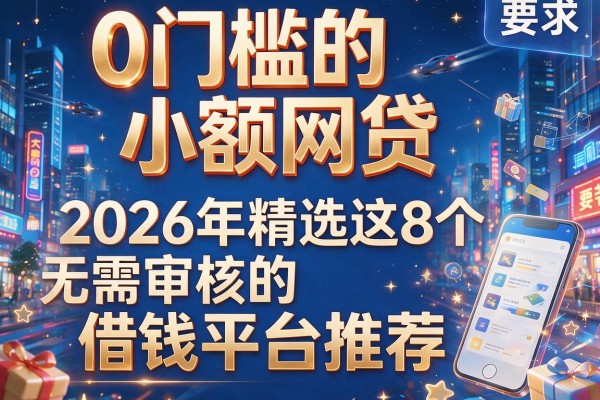 0门槛的小额网贷，2026年精选这8个无需审核的借钱平台推荐