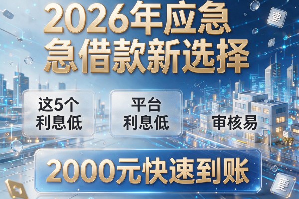 2026年应急借款新选择：这5个平台利息低、审核易，2000元快速到账