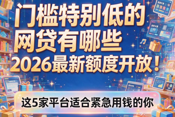 门槛特别低的网贷有哪些2026最新额度开放！这5家平台适合紧急用钱的你