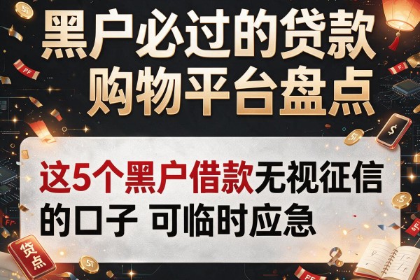 黑户必过的贷款购物平台盘点，这5个黑户借款无视征信的口子可临时应急