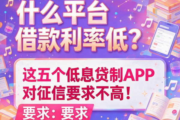 什么平台借款利率低？这五个低息贷款APP对征信要求不高！