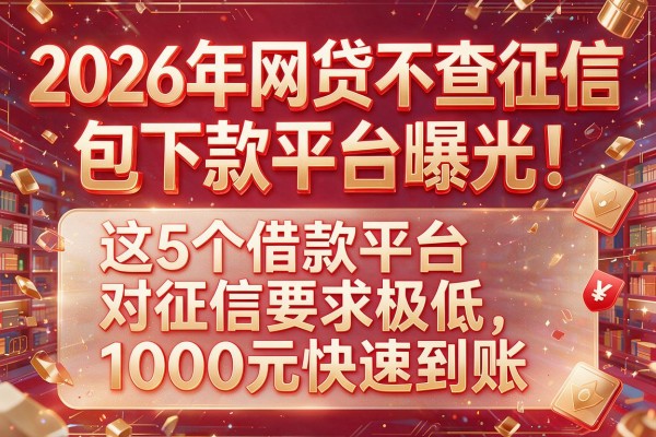 2026年网贷不查征信包下款平台曝光！这5个借款平台对征信要求极低，1000元快速到账