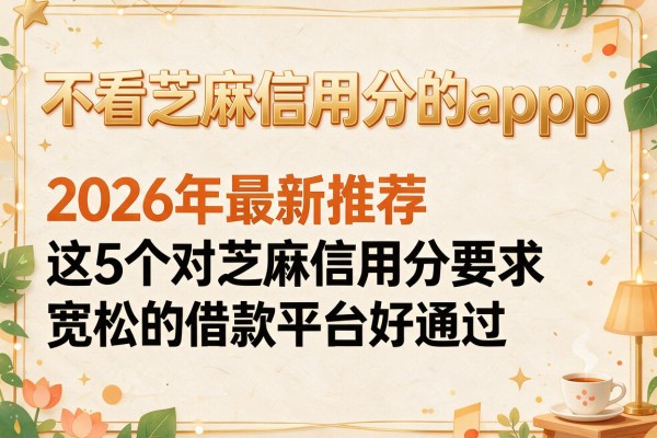 不看芝麻信用分的app，2026年最新推荐这5个对芝麻信用分要求宽松的借款平台好通过