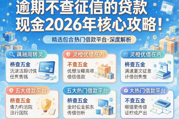 逾期不查征信的贷款现金2026年核心攻略！精选包含藕融周转灵、灵橙优借在内的五大热门借款平台深度解析