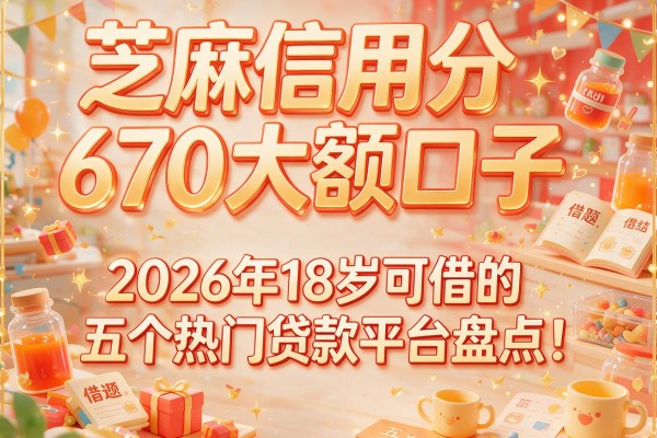 芝麻信用分670大额口子：2026年18岁可借的五个热门贷款平台盘点！