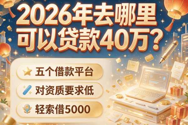 2026年去哪里可以贷款40万？这五个借款平台对资质要求低，轻松借5000！