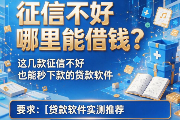 征信不好哪里能借钱？这几款征信不好也能秒下款的贷款软件实测推荐