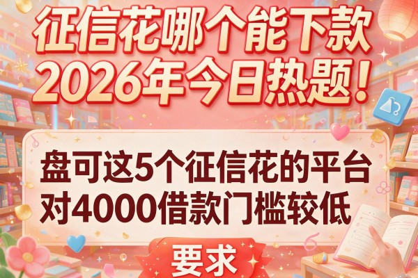 征信花哪个能下款2026年今日热题！盘点这5个征信花的平台对4000借款门槛较低