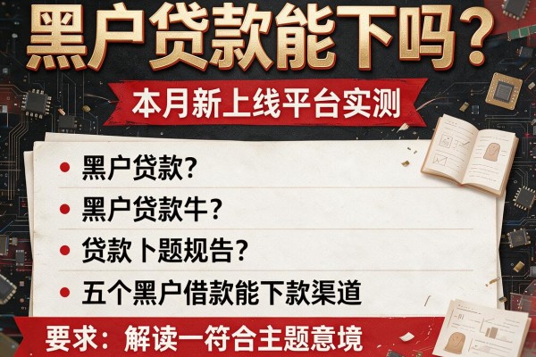 黑户贷款能下吗？本月新上线平台实测，解读五个黑户借款能下款渠道