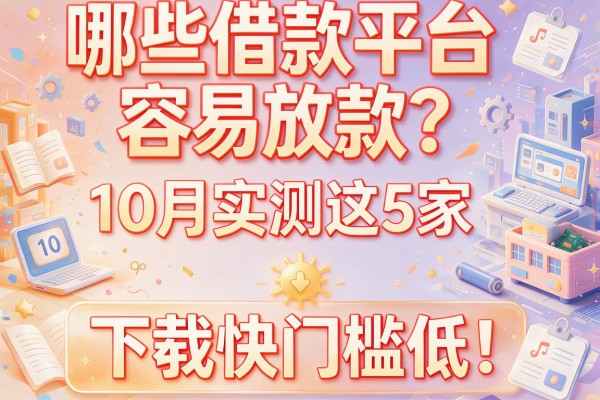 哪些借款平台容易放款？10月实测这5家，下款快门槛低！