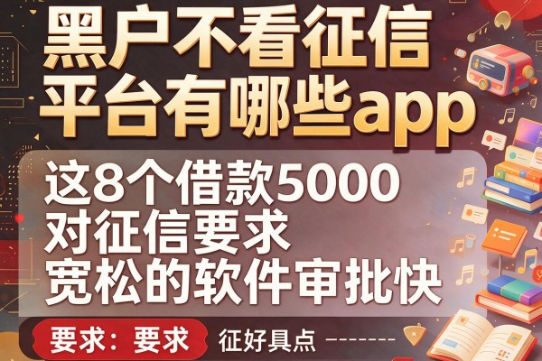 黑户不看征信平台有哪些app，这8个借款5000对征信要求宽松的软件审批快