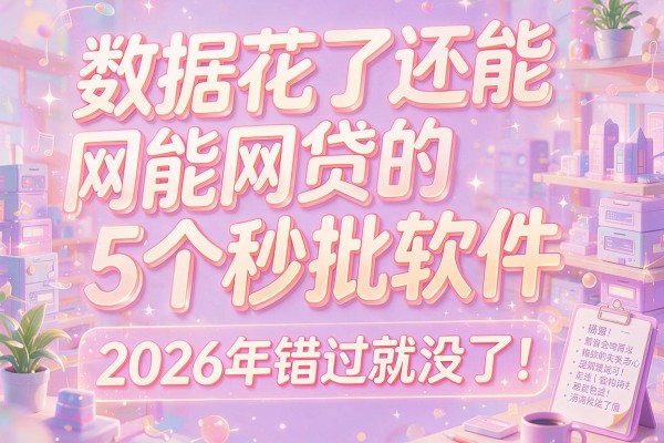 数据花了还能网贷的5个秒批软件，2026年错过就没了！