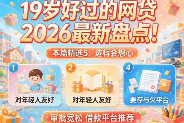 19岁好过的网贷2026最新盘点！本篇精选5个对年轻人友好且审批宽松的借款平台推荐