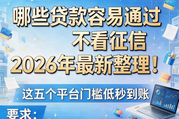 哪些贷款容易通过不看征信2026年最新整理！这五个平台门槛低秒到账！