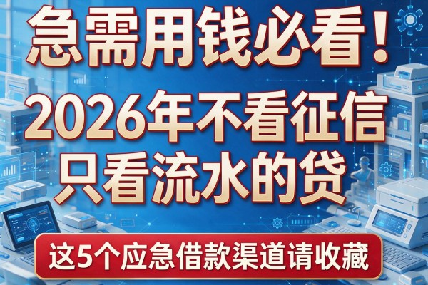 急需用钱必看！2026年不看征信只看流水的贷，这5个应急借款渠道请收藏