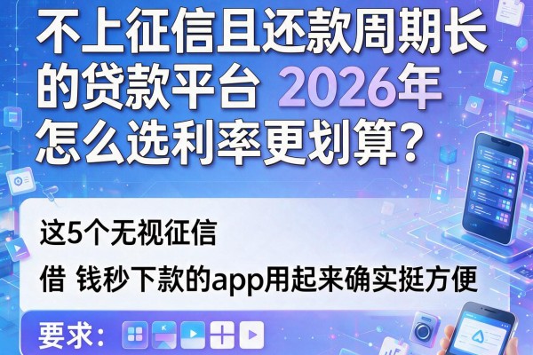 不上征信且还款周期长的贷款平台2026年怎么选利率更划算？这5个无视征信、借钱秒下款的app用起来确实挺方便