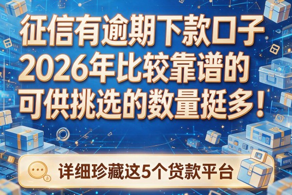 征信有逾期下款口子2026年比较靠谱的可供挑选的数量挺多！，本文详细珍藏这5个贷款平台！