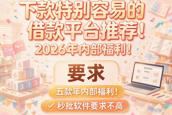 下款特别容易的借款平台推荐：2026年内部福利！五款秒批软件要求不高