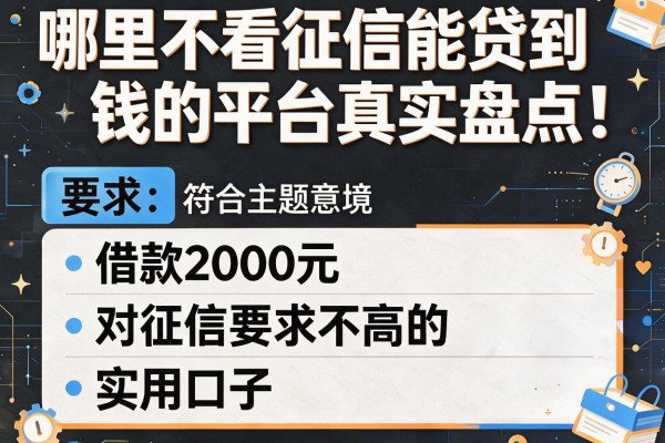 哪里不看征信能贷到钱的平台真实盘点：五个借款2000元对征信要求不高的实用口子