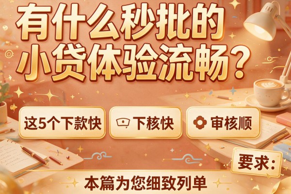 有什么秒批的小贷体验流畅？这5个下款快、审核顺，本篇为您细致列举！