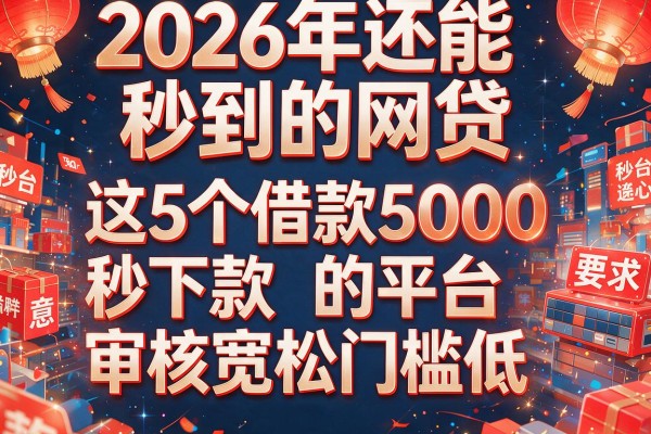 2026年还能秒到的网贷，这5个借款5000秒下款的平台审核宽松门槛低