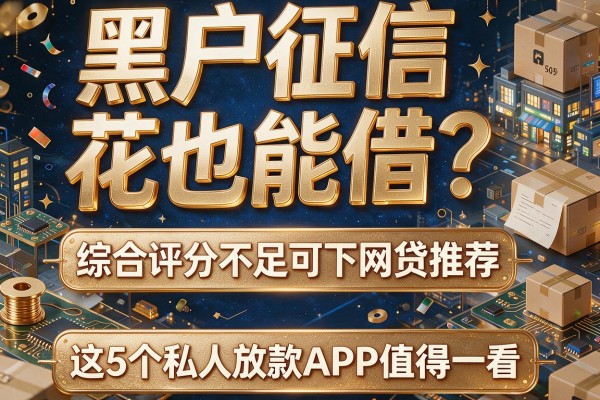 黑户征信花也能借？综合评分不足可下网贷推荐，这5个私人放款APP值得一看