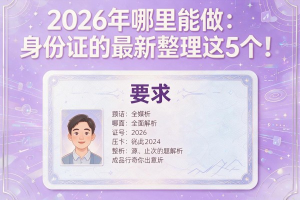 2026年哪里能做身份证的最新整理这5个！全面解析在此！