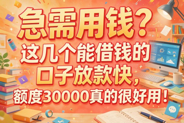 急需用钱？这几个能借钱的口子放款快，额度30000真的很好用