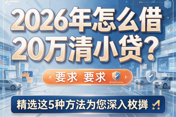 2026年怎么借20万清小贷？精选这5种方法为您深入枚举！