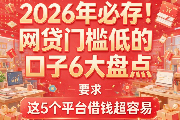 2026年必存！网贷门槛低的口子6大盘点，这5个平台借钱超容易