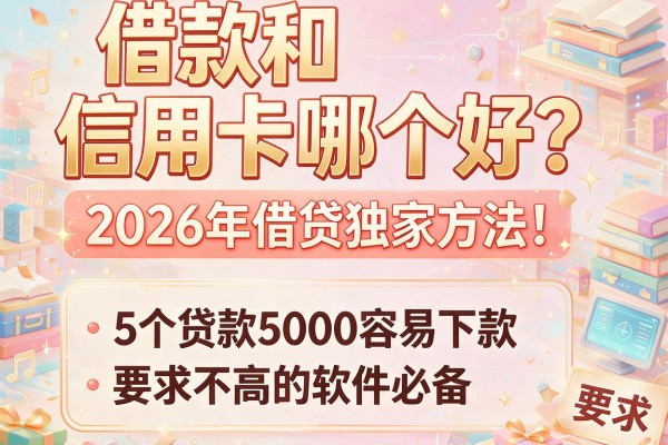 借款和信用卡哪个好？2026年借贷独家方法！5个贷款5000容易下款、要求不高的软件必备