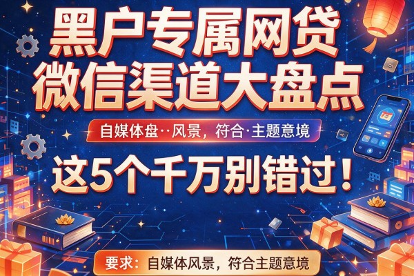 黑户专属网贷微信渠道大盘点，这5个千万别错过！