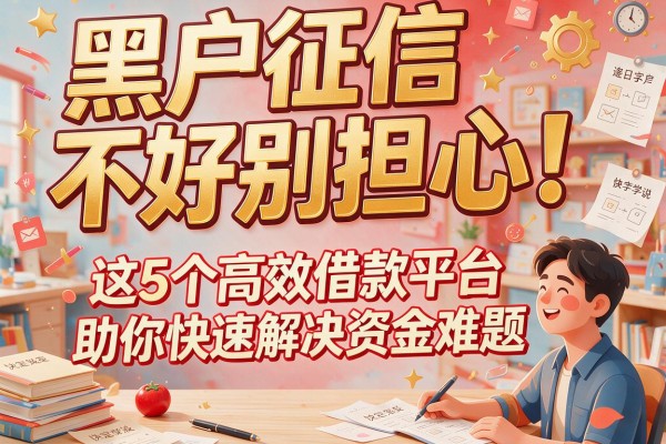 黑户征信不好别担心！这5个高效借款平台助你快速解决资金难题