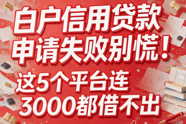 白户信用贷款申请失败别慌！这5个平台连3000都借不出