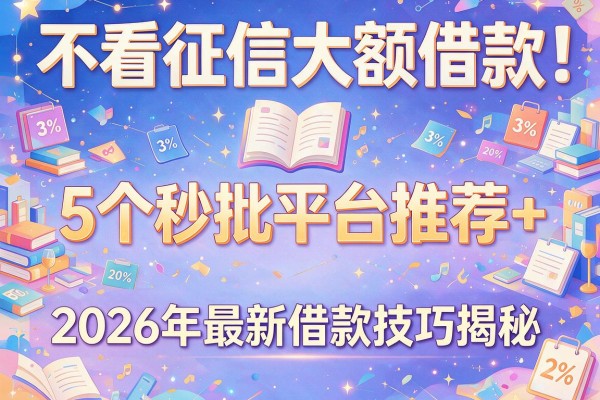 不看征信大额借款：5个秒批平台推荐+2026年最新借款技巧揭秘
