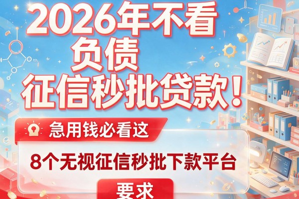 2026年不看负债征信秒批贷款！急用钱必看这8个无视征信秒批下款平台