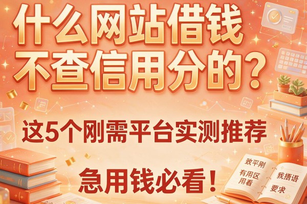 什么网站借钱不查信用分的？这5个刚需平台实测推荐，急用钱必看！