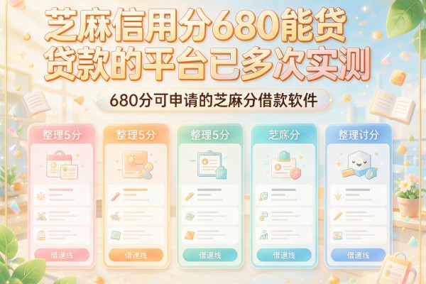 芝麻信用分680能贷款的平台已多次实测，整理了5个680分可申请的芝麻分借款软件