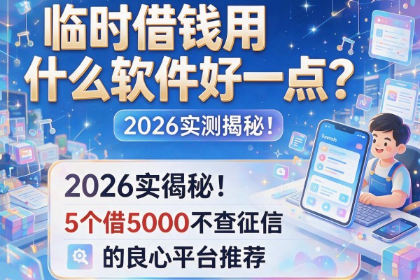 临时借钱用什么软件好一点？2026实测揭秘：5个借5000不查征信的良心平台推荐