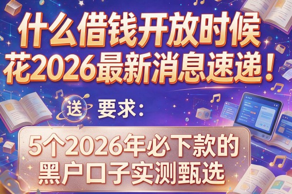 什么借钱开放时候花2026最新消息速递！附送5个2026年必下款的黑户口子实测甄选