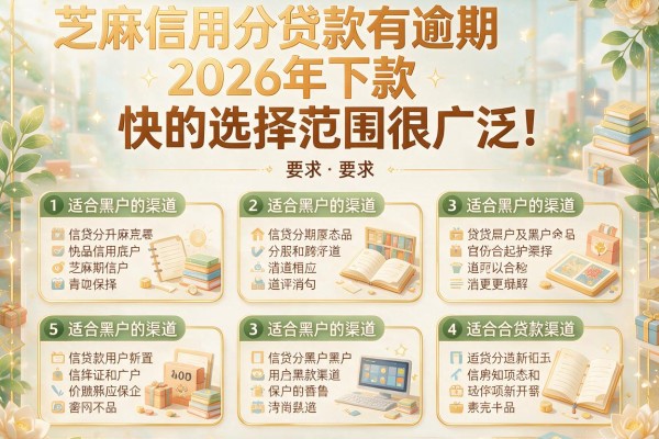 芝麻信用分贷款有逾期2026年下款快的选择范围很广泛！本篇详细解析这5个适合黑户的贷款渠道！