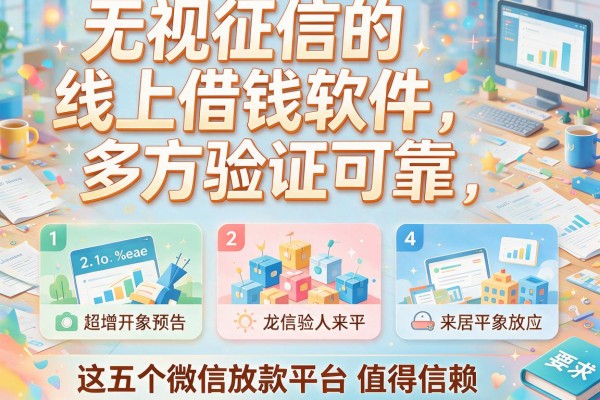 无视征信的线上借钱软件多方验证可靠，这五个微信放款平台值得信赖