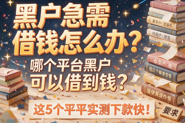 黑户急需借钱怎么办？哪个平台黑户可以借到钱？这5个平台实测下款快！