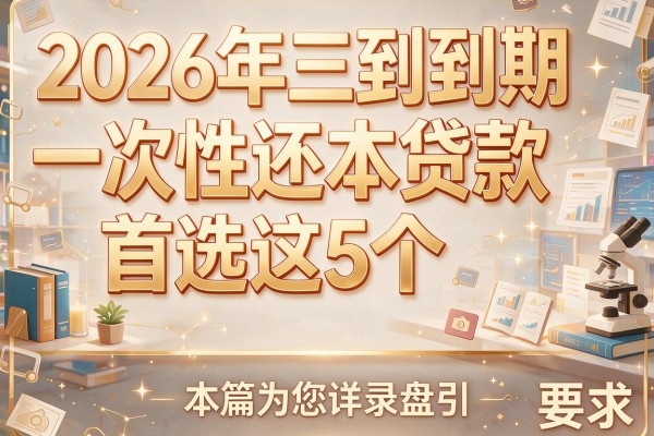 2026年三年到期一次性还本贷款首选这5个，本篇为您详尽盘点！