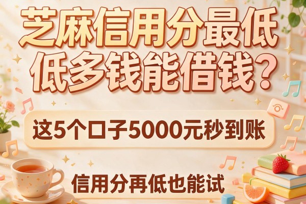 芝麻信用分最低多钱能借钱？这5个口子5000元秒到账，信用分再低也能试！