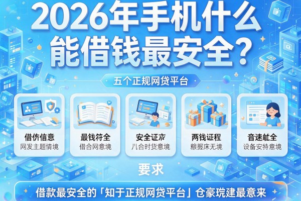 2026年手机什么能借钱最安全？盘点五个借款最安全的正规网贷平台