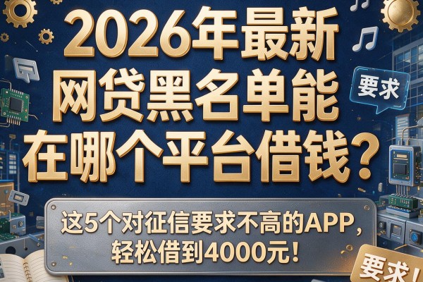 2026年最新：网贷黑名单能在哪个平台借钱？这5个对征信要求不高的APP，轻松借到4000元！